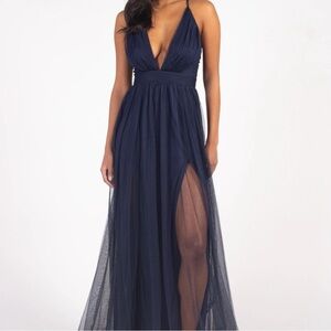 Luxxel Deep Blue Maxi Dress